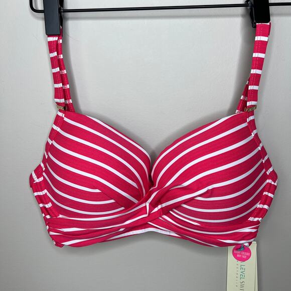 Sea Level Australia Chamarel Cross Front Moulded Underwire NWT Bikini Top  US 4 - Picture 1 of 12
